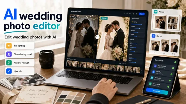 Wedding photo editor: how to edit wedding photos with AI