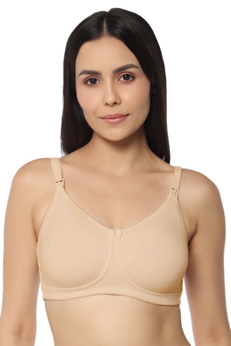 Maternity Non-padded Non-wired Cotton Bra - Hazelnut