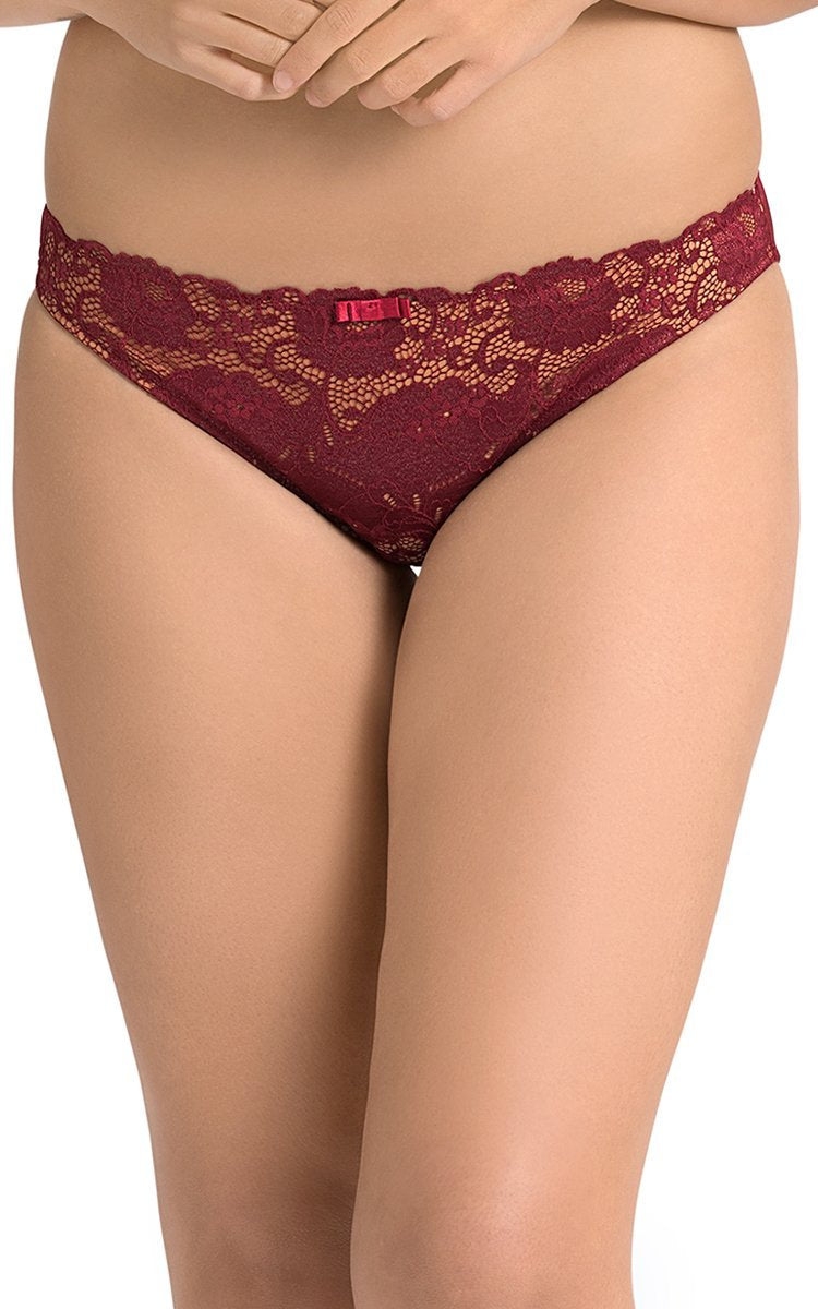 Ultimo Exotic Shimmer Low Rise Bikini - Laced Biking Red